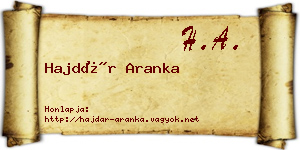 Hajdár Aranka névjegykártya