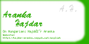 aranka hajdar business card